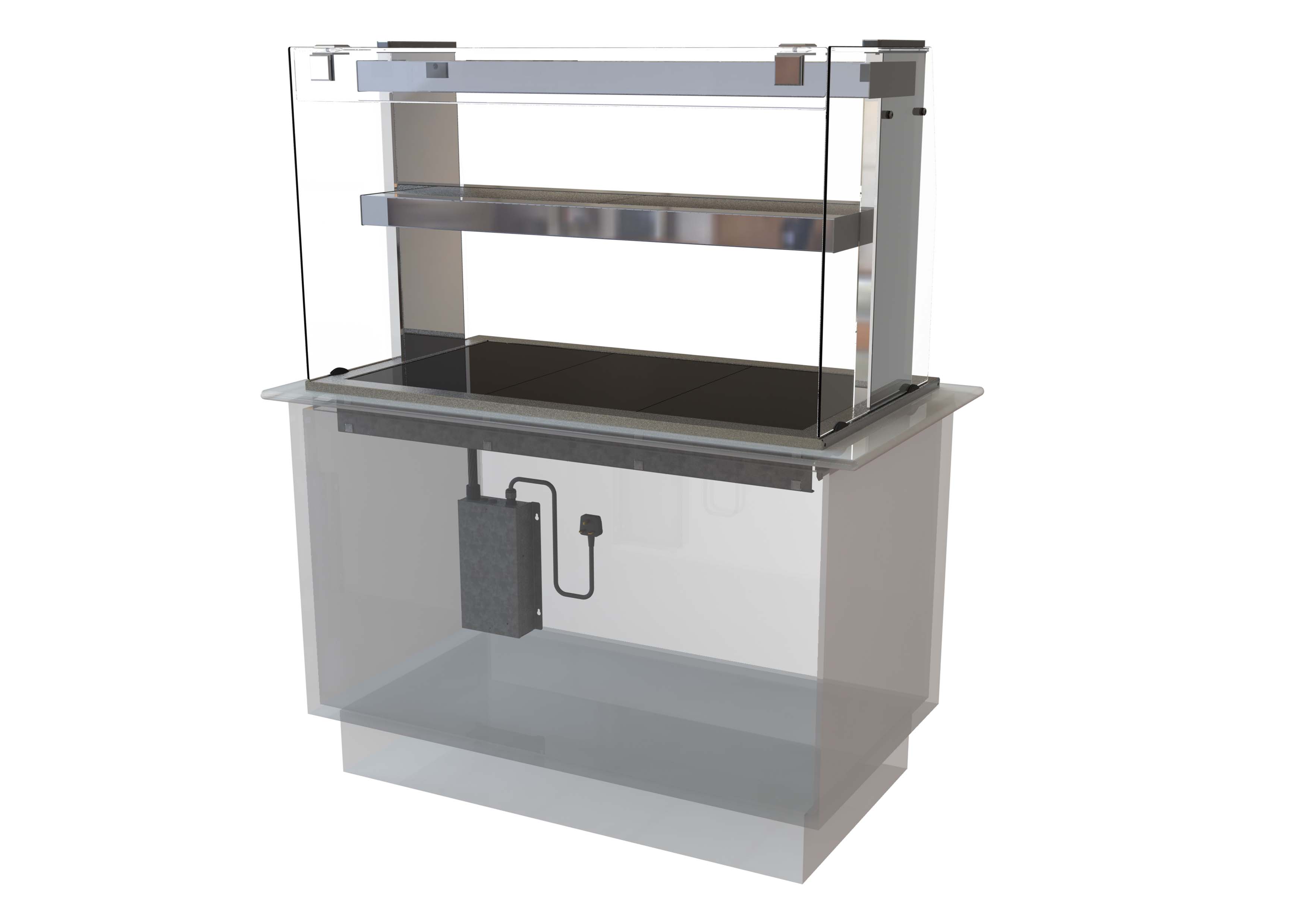 Kubus Self Help Ceran Glass Hotplate & Heated Mid-Shelf (KHP2-5PS)
