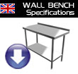 Specification Sheet - Quick Service Wall Bench (1 Shelf)