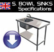 Specification Sheet - Quick Service S.B. Sinks