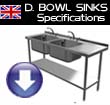 Specification Sheet - Quick Service D. B. Sinks