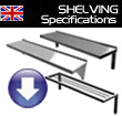 Quick Service Pan Storage Wall Shelf - Specification